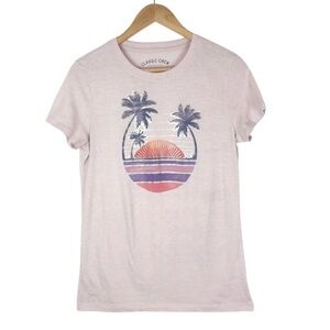 Aeropostale Classic Crew Pink Tropical Graphic Tee